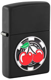Zippo Poker Chip with Cherries Emblem Black Matte 48905