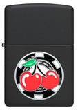Zippo Poker Chip with Cherries Emblem Black Matte 48905