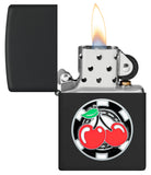 Zippo Poker Chip with Cherries Emblem Black Matte 48905