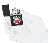 Zippo Poker Chip with Cherries Emblem Black Matte 48905