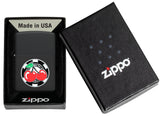 Zippo Poker Chip with Cherries Emblem Black Matte 48905