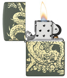 Zippo Dragon Design Green Matte 48907