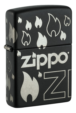Zippo Design Black Matte with Chrome 48908
