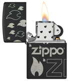 Zippo Design Black Matte with Chrome 48908