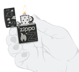 Zippo Design Black Matte with Chrome 48908
