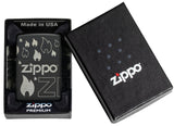 Zippo Design Black Matte with Chrome 48908