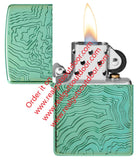 Zippo Topographical Map Deep Carved Armor High Polish Green 48917