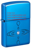 Zippo Simple Water Drop Metal Construction High Polish Blue 48918
