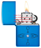 Zippo Simple Water Drop Metal Construction High Polish Blue 48918