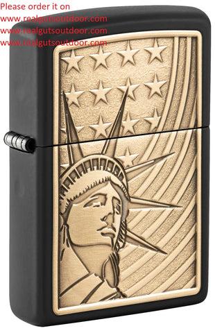Zippo Statue of Liberty Emblem Black Matte 48921