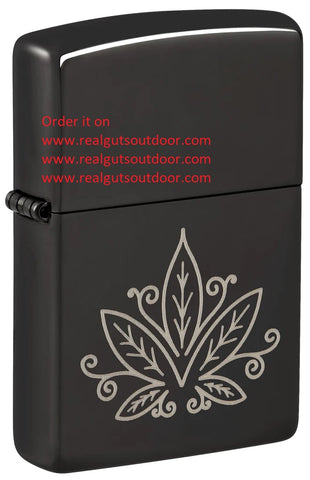 Zippo Plant Design High Polish Black 48926