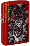 Zippo Dragon Tiger Design Metallic Red 48933