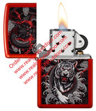 Zippo Dragon Tiger Design Metallic Red 48933