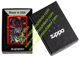 Zippo Dragon Tiger Design Metallic Red 48933