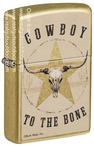 Zippo Buck Wear Reg Street Brass 48937