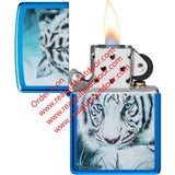 Zippo White Tiger Design High Polish Blue 48951