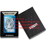 Zippo White Tiger Design High Polish Blue 48951