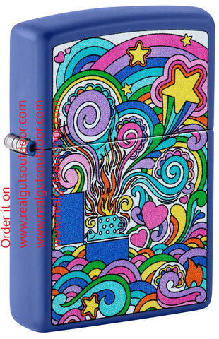 Zippo Abstract Design Royal Blue Matte 48955