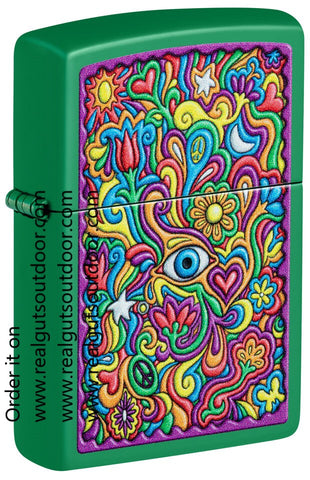 Zippo Trippy Design Grass Green Matte 48957