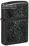 Zippo Subtle Motif of Intricate Scrollwork Color Image High Polish Black 48961