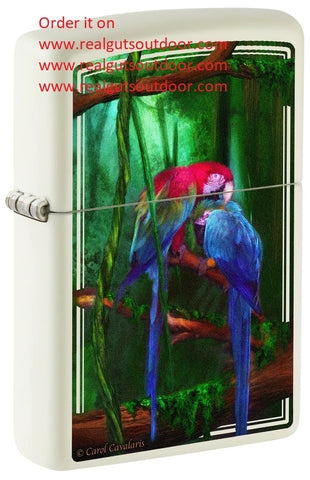 Zippo Carol Cavalaris Glow in The Dark White Brass Metal 48972