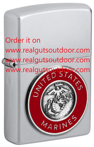 Zippo United States Marines Emblem Satin Chrome 48974