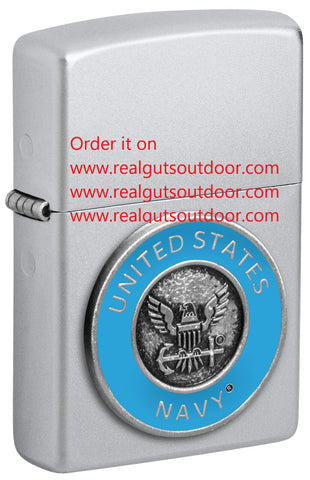Zippo United States Navy® Emblem Satin Chrome 48975