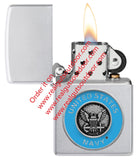Zippo United States Navy® Emblem Satin Chrome 48975