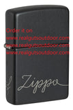 Zippo Script Design Black Matte with Chrome 48979