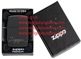 Zippo Script Design Black Matte with Chrome 48979