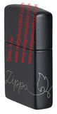 Zippo Script Design Black Matte with Chrome 48979
