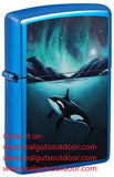 Zippo Aurora Orca Whale Design High Polish Blue 48984