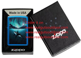 Zippo Aurora Orca Whale Design High Polish Blue 48984