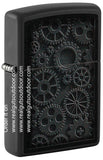 Zippo Black Matte Rugged gears grind and churn Color Image 48999