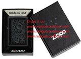 Zippo Black Matte Rugged gears grind and churn Color Image 48999