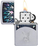 Zippo Playboy Engraved Bunny & Graphics Satin Chrome 49002