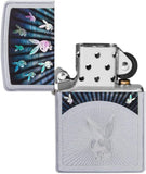 Zippo Playboy Engraved Bunny & Graphics Satin Chrome 49002