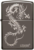 Zippo Chinese Dragon Design Black Ice 49030