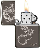 Zippo Chinese Dragon Design Black Ice 49030