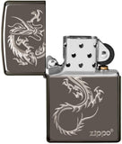 Zippo Chinese Dragon Design Black Ice 49030