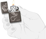 Zippo Chinese Dragon Design Black Ice 49030