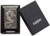 Zippo Chinese Dragon Design Black Ice 49030