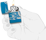 Zippo Tattoo Design High Polish Blue 49048