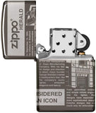 Zippo Newsprint Design Black Ice 49049