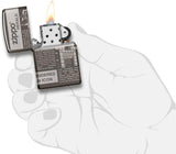 Zippo Newsprint Design Black Ice 49049