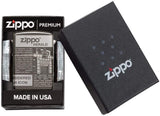Zippo Newsprint Design Black Ice 49049