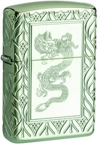Zippo Armor High Polish Green Elegant Dragon 49054