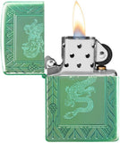 Zippo Armor High Polish Green Elegant Dragon 49054