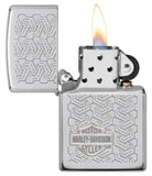 Zippo Unisex Harley Davidson Two Tone Satin Chrome 49062