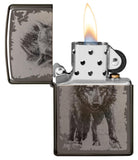 Zippo Wolf Design Black Ice 49073